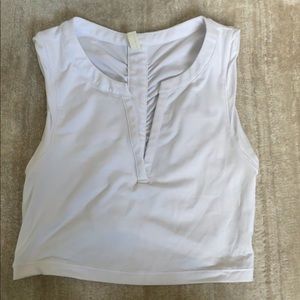 Free people movement white ruched back tank top
